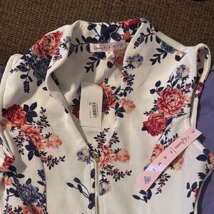 Floral Zip-Up dress with split in the front